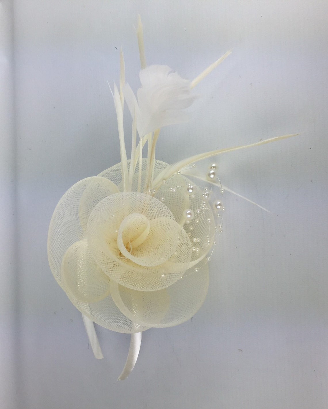 Cream Fascinator Ivory Fascinator Off White Pearl Fascinator Etsy