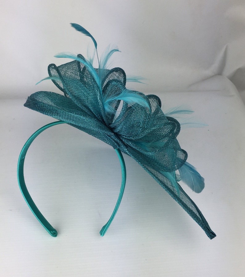 Teal Fascinator Blue Green Fascinator Hatinator Teardrop Etsy