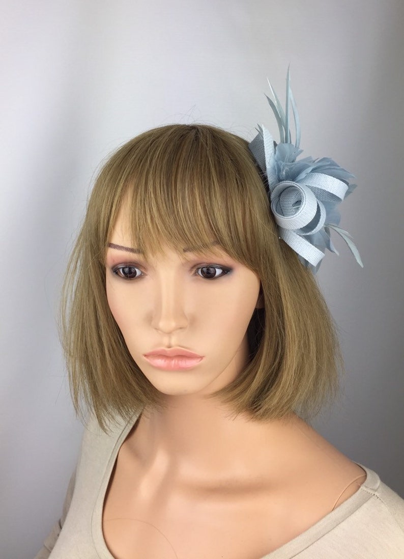 Pale Blue Fascinator on Clip Ice Blue Fascinator Light Blue Etsy UK