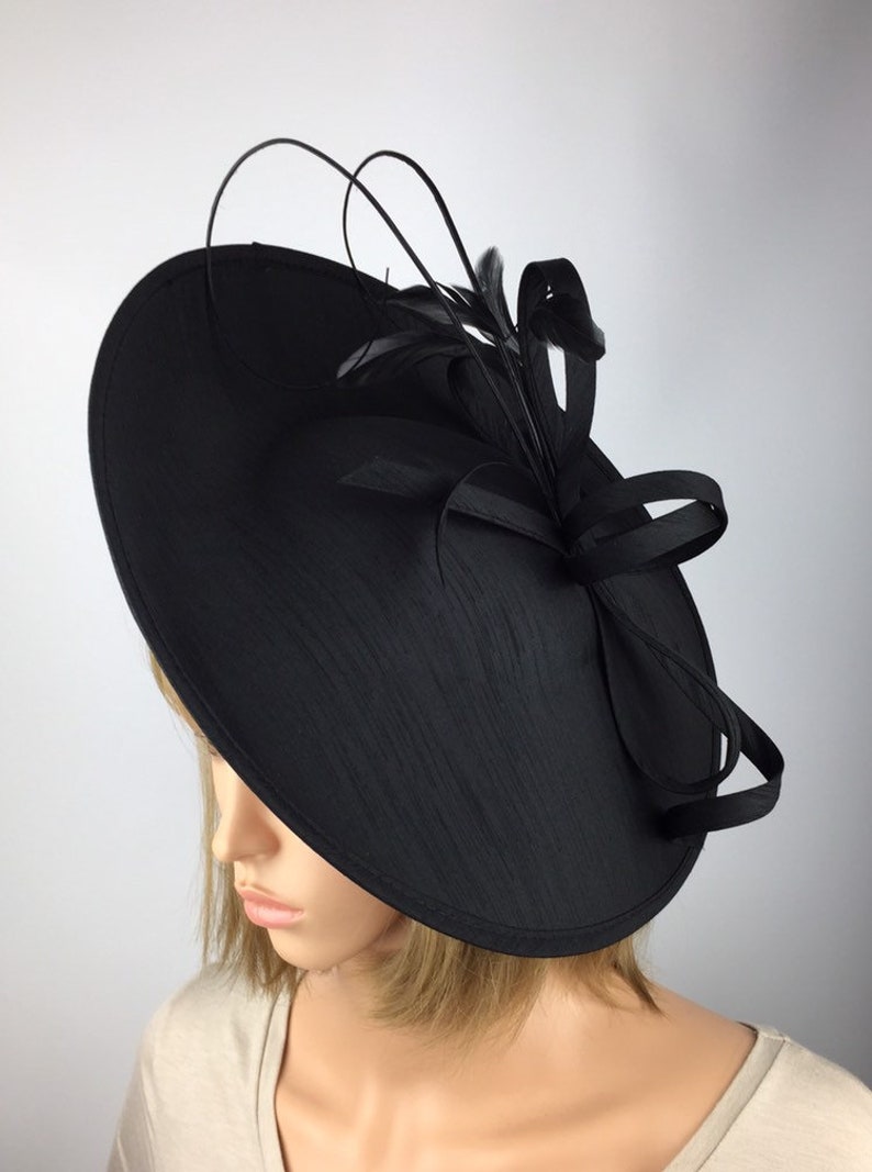Black Fascinator Black Wedding Funeral Hat Mother of the Bride Etsy