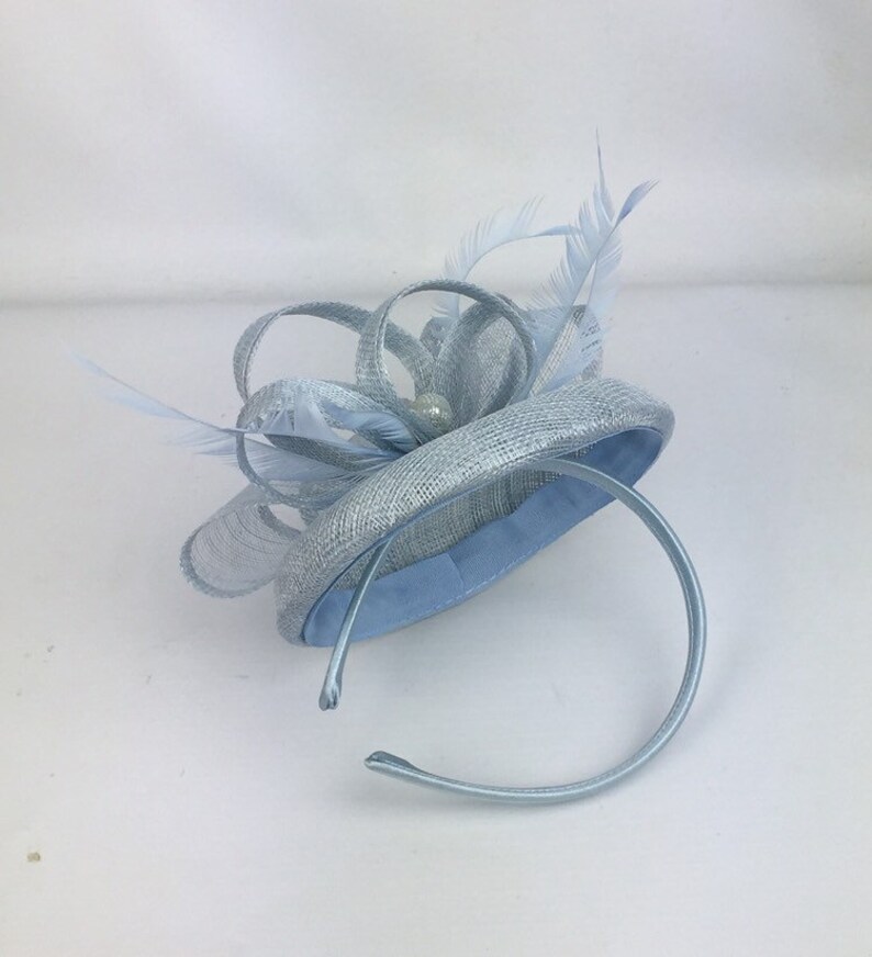 Pale Blue Fascinator Baby Blue Powder Blue Ice Blue Fascinator Etsy