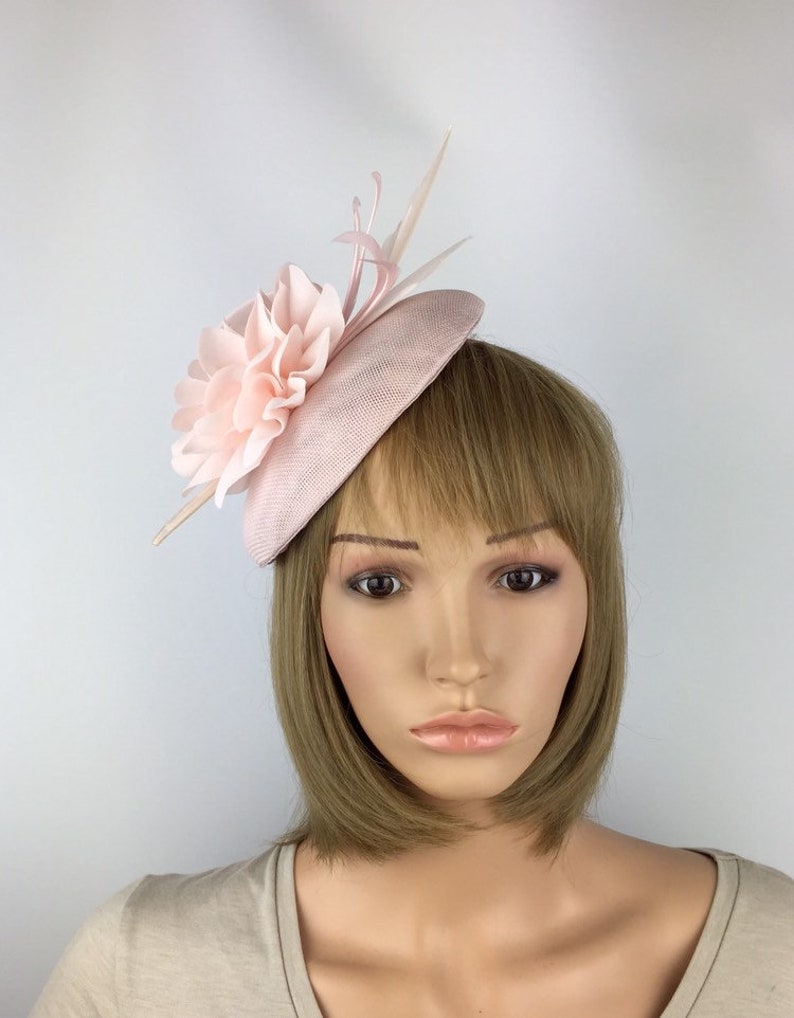 Blush Pink Light Pink Fascinator Pale Pink Fascinator Baby Etsy