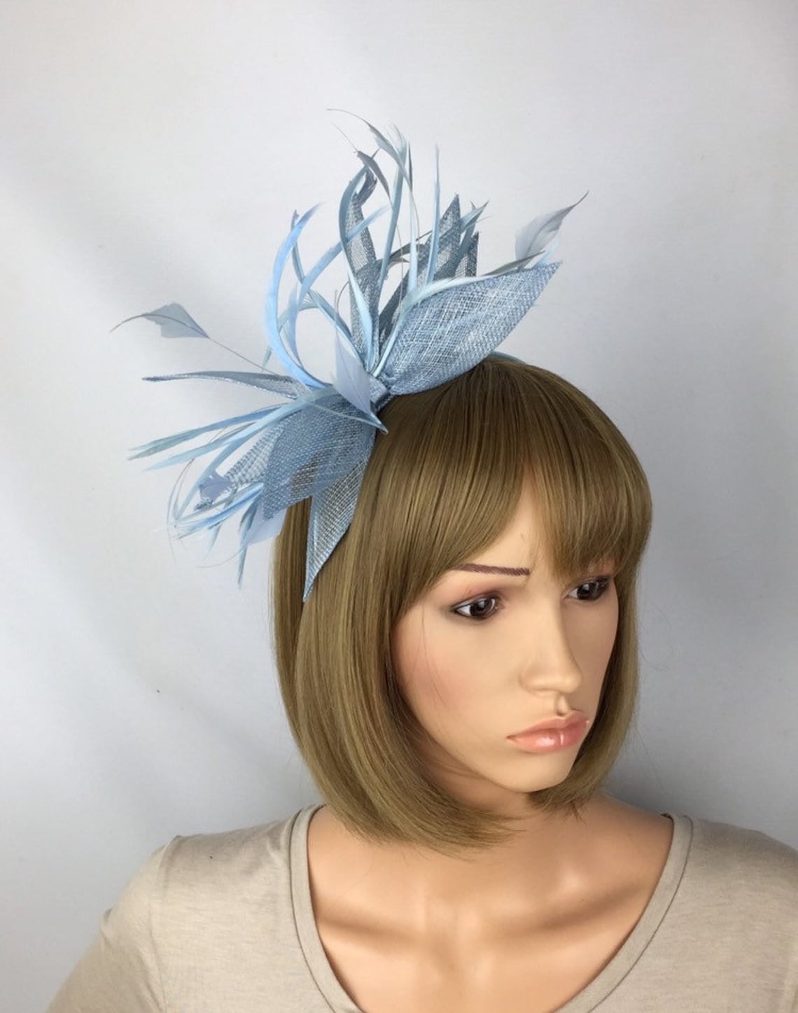 Pale Blue Fascinator Light Blue Fascinator Baby Blue Hatinator Etsy