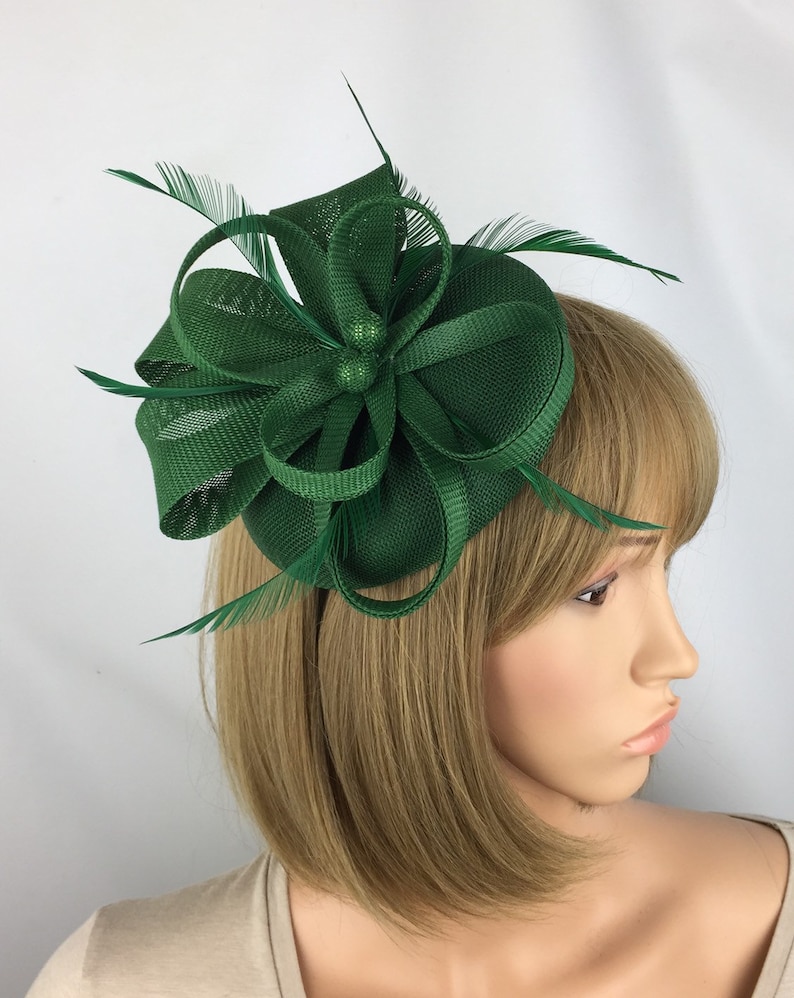 Green Fascinator Emerald Green Forest Green Bottle Green Etsy UK