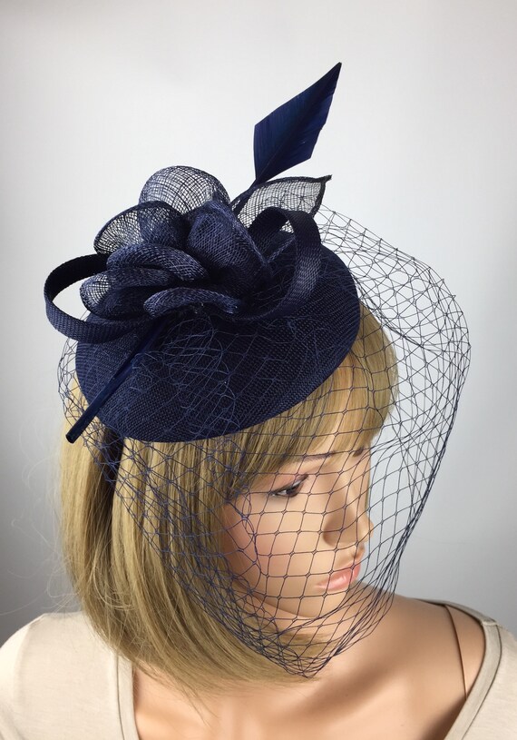 dark blue wedding hat