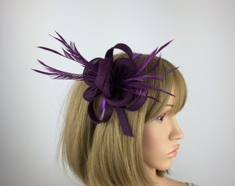 Purple Fascinator Plum Fascinator Wedding Mother of the Bride