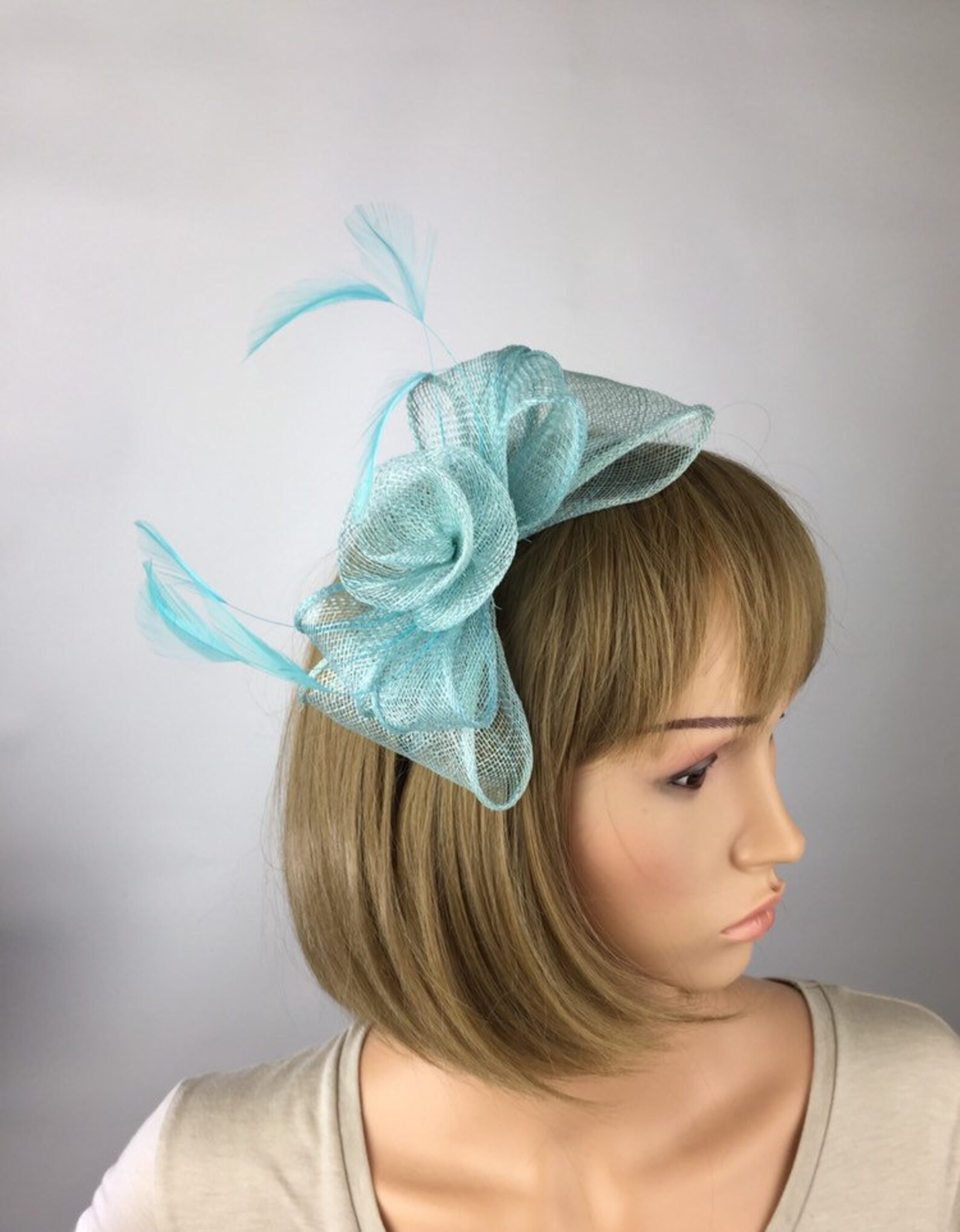 Duck Egg Fascinator Blue Green Fascinator Bow Mother of the Etsy