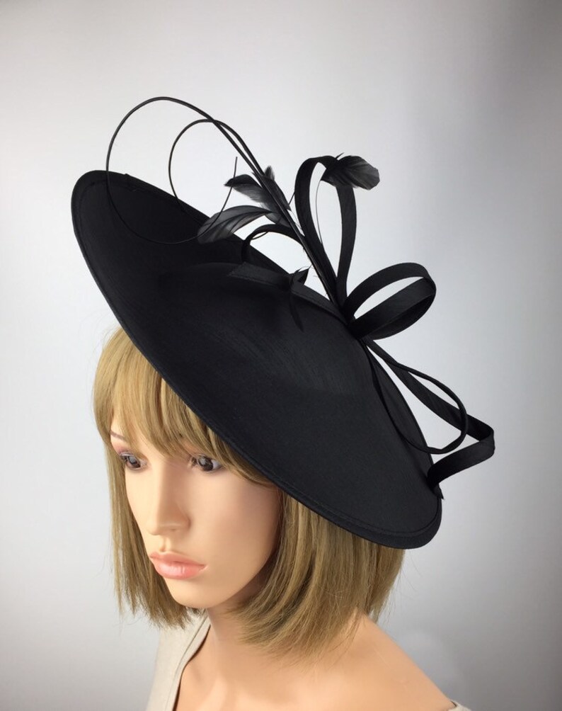 Black Fascinator Black Wedding Funeral Hat Mother of the Bride Etsy