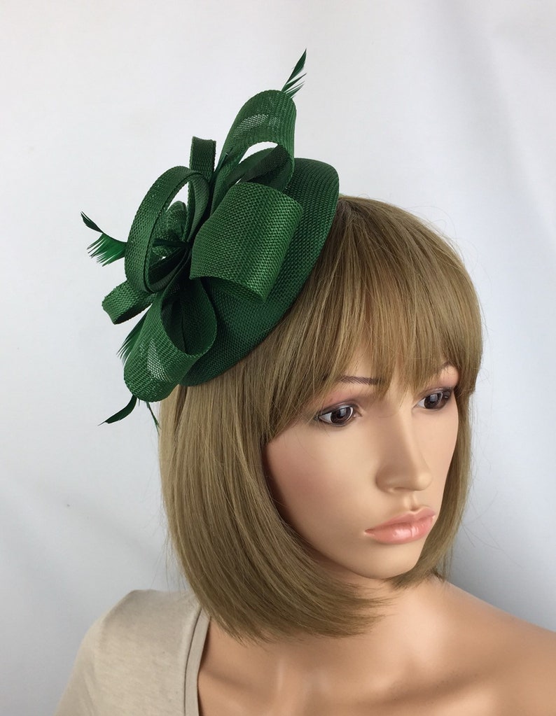 Green Fascinator Emerald Green Forest Green Wedding facinator Etsy