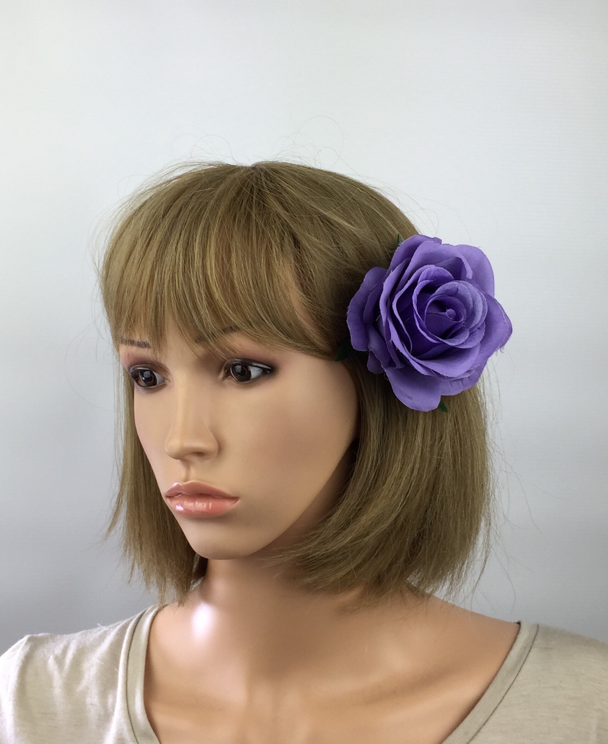 Pastel Lilac Pink Tone Flower Hair Beak Clip Slide Clip Grip Fascinator