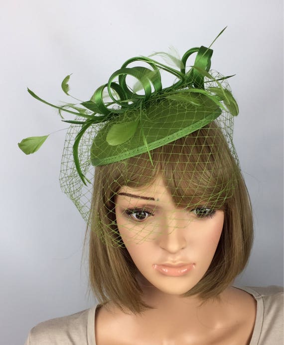 green hat fascinator