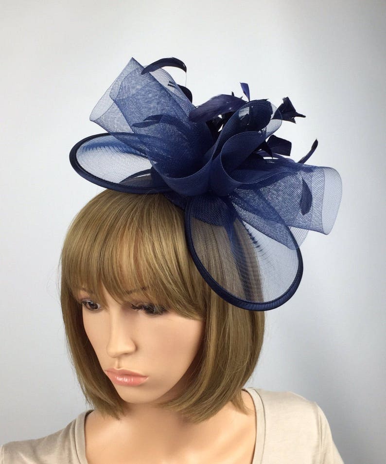 Mother of the Bride Navy Blue Fascinator Navy Fascinator Hat | Etsy