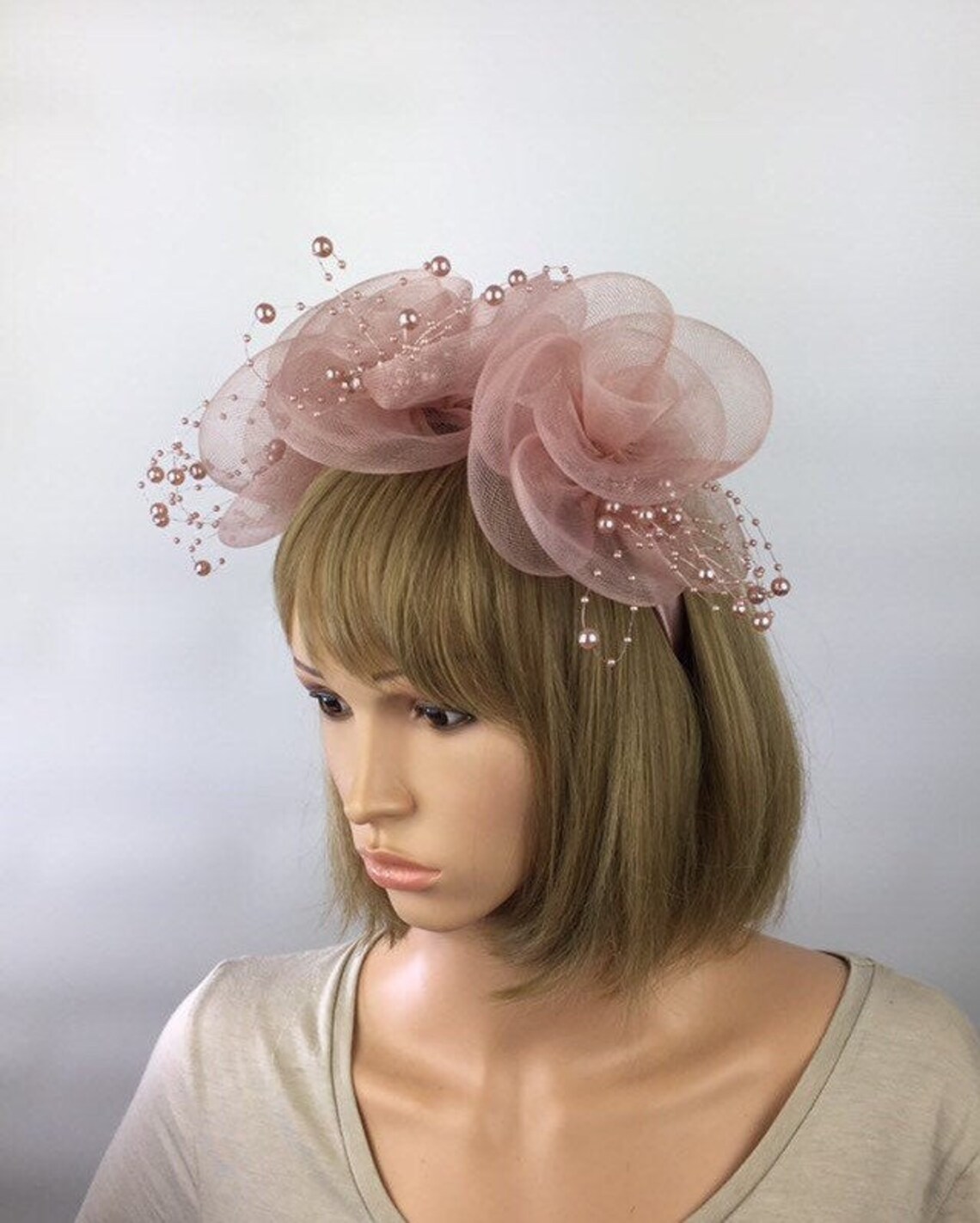 Blush Pink Fascinator Light Pink Fascinator Pink Bridal Hair Etsy
