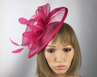 Raspberry pink wedding hats Clearance