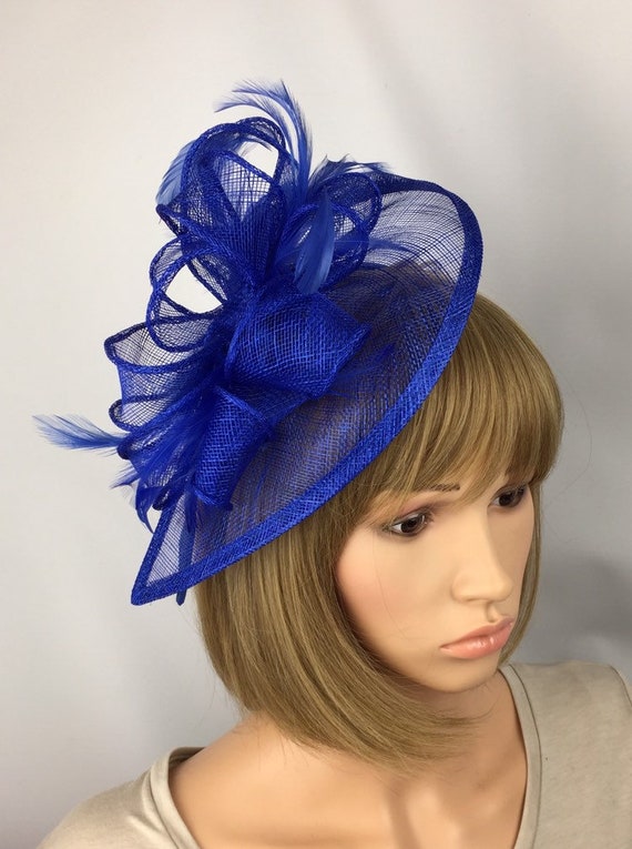 bright blue wedding hat