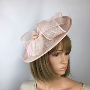 Light Pink Fascinator Hat Nude Blush 
