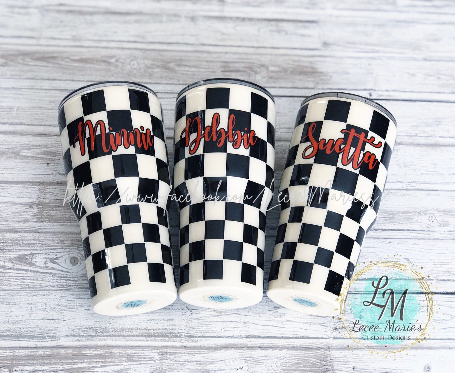 Checkered Tumbler Checker Tumbler Checkered Cup Checker Etsy