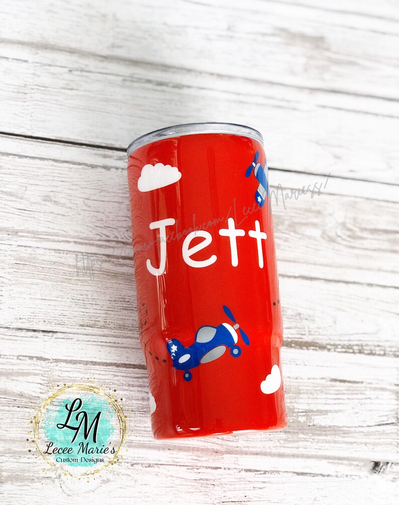 Airplane Tumblers Boy Tumblers Personalized Plane Tumblers Etsy