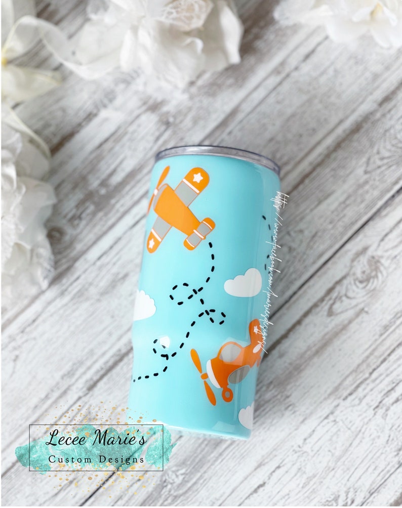 Airplane Tumblers Boy Tumblers Personalized Plane Tumblers Etsy