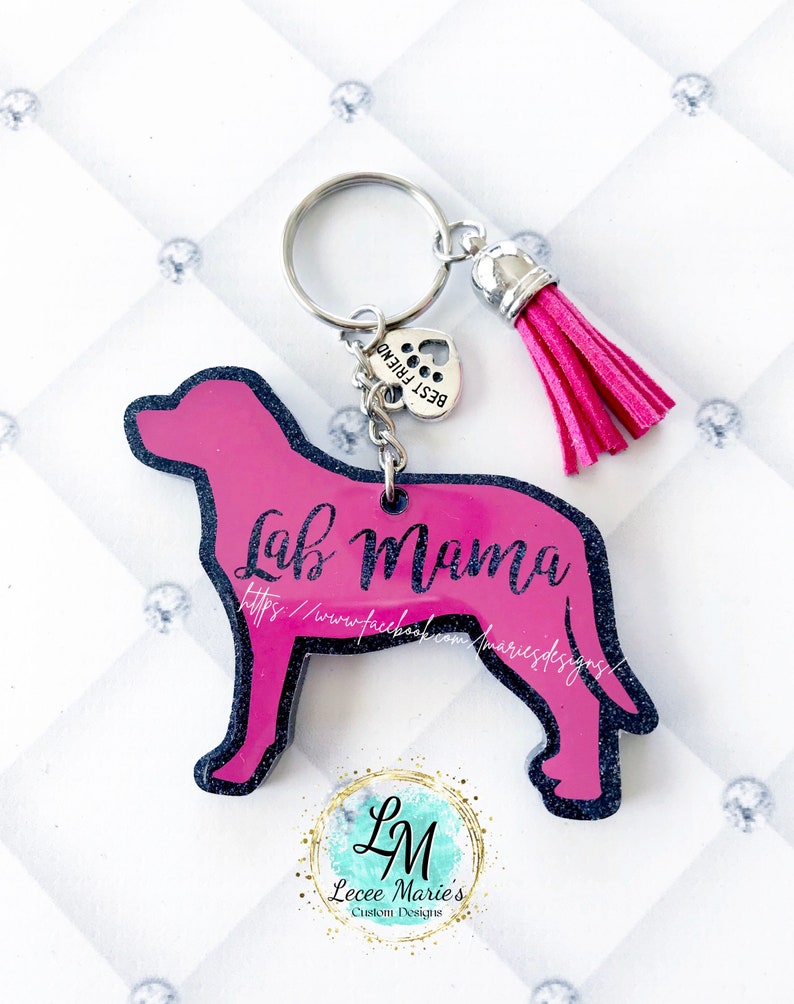 Labrador Keychains Lab Mama custom keychains dog mom Etsy