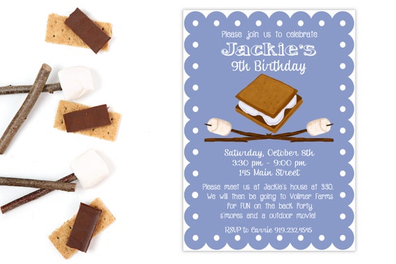 Bonfire Birthday Invitation Birthday Party Invitation Etsy