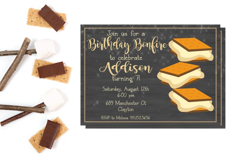 Bonfire Invitations Bonfire Invites Bonfire Party Etsy