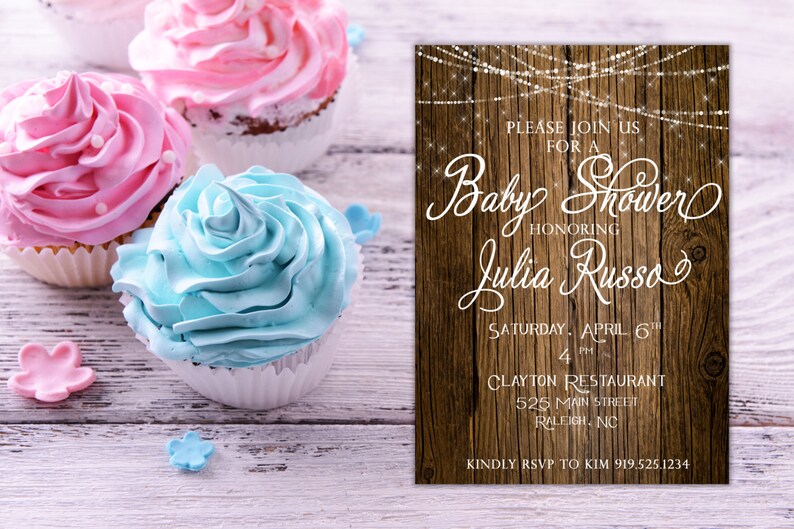 Rustic Baby Shower Invitation Rustic Baby Shower Online Baby Etsy