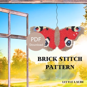 PDF Pattern: Peacock Butterfly | Brick Stitch Beaded Butterfly Pattern | DIY Seed Bead Decoration | Digital Download