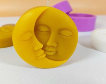 Silicone mold sun and moon 65x25mm