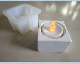 Silicone mold candle holder square, compartment 39.5mm