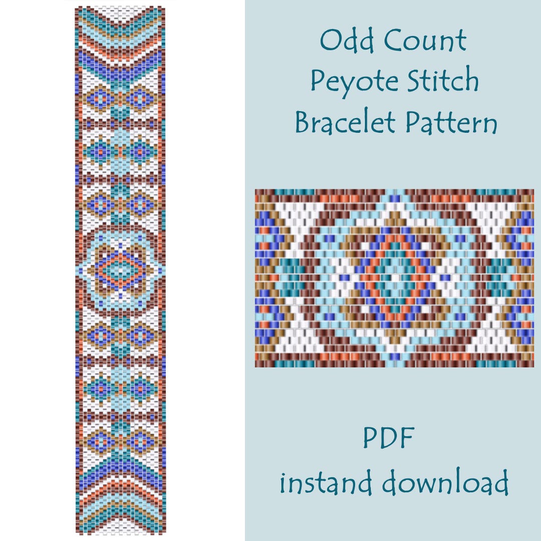 PDF Pattern Ornament Band Odd Count Peyote Stitch, Bead Pattern