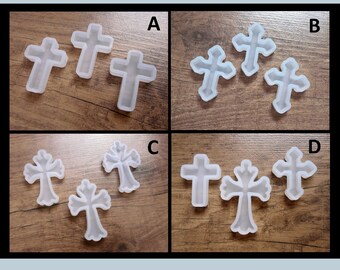 3x silicone mold cross, different variants