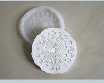 Silicone mold coaster dandelion 117 mm | Epoxy resin casting mold with dandelion motif | Mold for DIY decoration & gift ideas