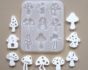 Silicone mold mushroom pendant fly agaric mushroom house mix