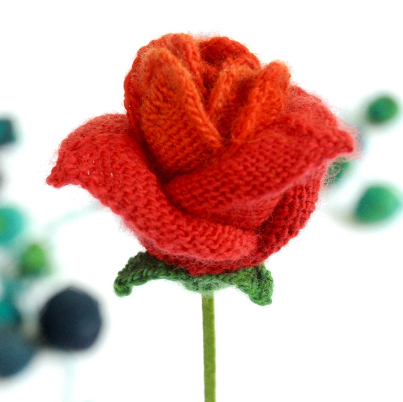 Real Stitched Roses A Knitted Rose - a Very Real Looking Knitted Flower Made With Delicate ...