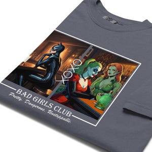 Bad Girls Club Tshirt, Catwoman Harley and Ivy Unisex Garment-dyed Heavyweight Gray Tshirt