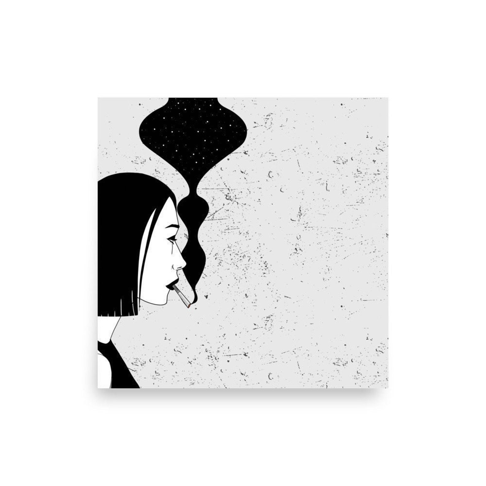 Black and White Art Print Celestial Girl Size Small to - Etsy