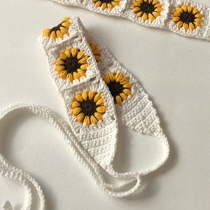 crochet sunflower headband, crochet headband, sunflower hair accessories, crochet hair accessories, sunflowers