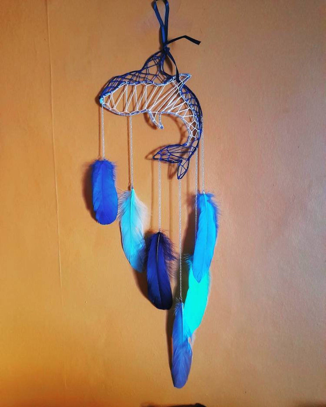 Shark dreamcatcher blue dreamcatcher boys room decor ocean | Etsy