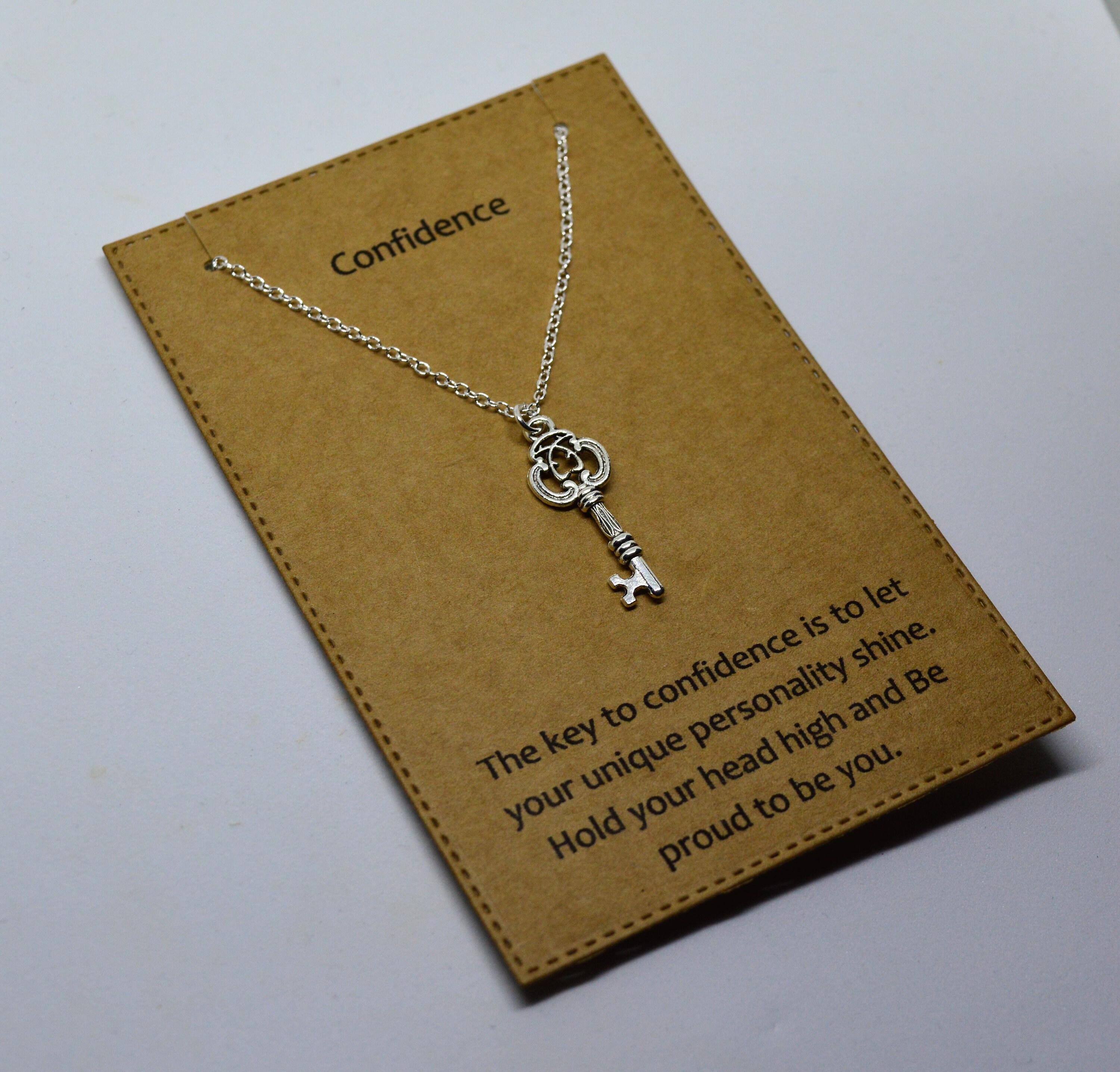 Key Pendant Key Necklace Confidence Necklace Accessories Etsy UK