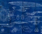 Star Trek Enterprise USS 1701-D Blueprint Art Print