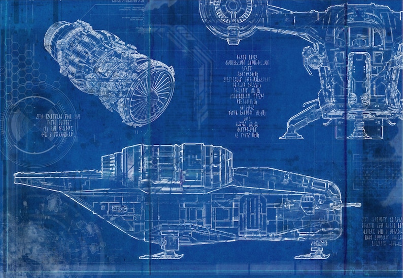 razor-crest-the-mandalorian-aged-schematic-print-etsy