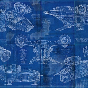 Razor Crest - The Mandalorian - Aged schematic print.