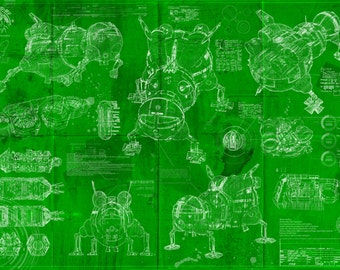 Red Dwarf / StarBug aged blueprint specs.