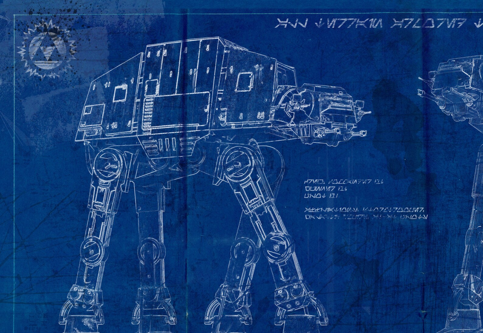 AT AT Imperial Walker Star Wars Poster Blueprint A2 | Etsy