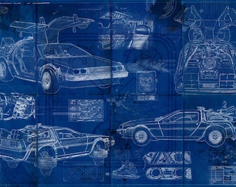 バック・トゥ・ザ・フューチャー タイムマシン設計図 A3 アートプリント il_340x270.2219483162_4fx6.jpg