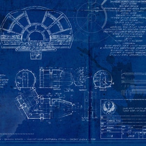 Buy Millennium Falcon Star Wars Poster Blueprint Version 2 A2 420mm594 ...
