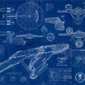 Star Trek Blueprints　スタートレック　宇宙船　設計　青写真 Star Trek Blueprints スタートレック 宇宙船 設計 青写真
