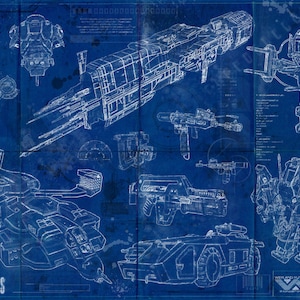 Aliens Blueprint - Aged Aliens Print.