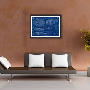 Buy Millennium Falcon Star Wars Poster Blueprint Version 2 A2 420mm594 ...
